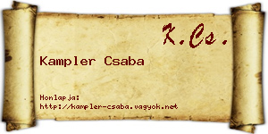 Kampler Csaba névjegykártya