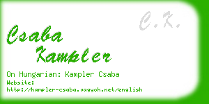 csaba kampler business card